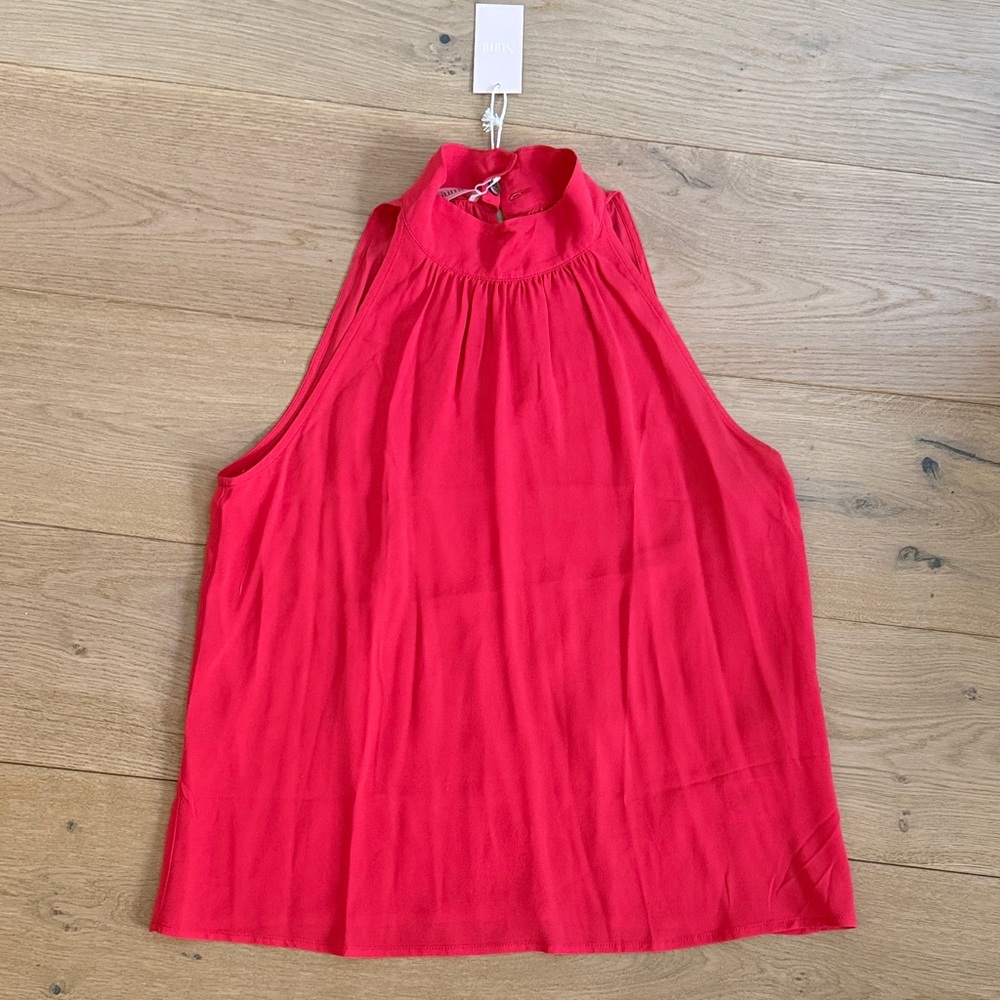 Numi coral red halter Sleeveless Top